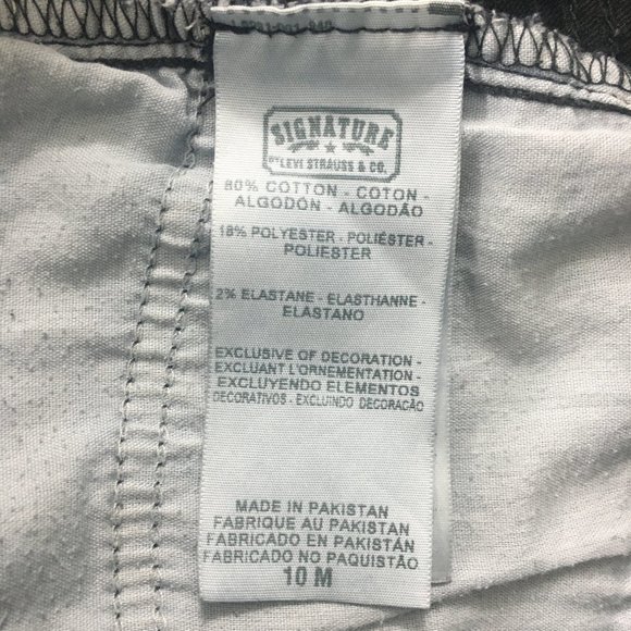 Levis Womens 10 Black Studded Embroidered Mid Rise Cotton Blend Skinny Jeans - Picture 9 of 11